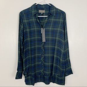 Michael Stars Long sleeve button up plaid top